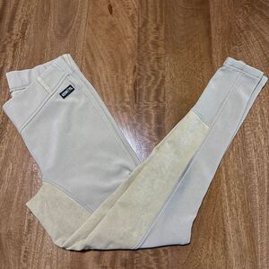 KERRITS Women’s Medium Flex Full-Seat Riding Breeches Tan Suede Equestrian Pants